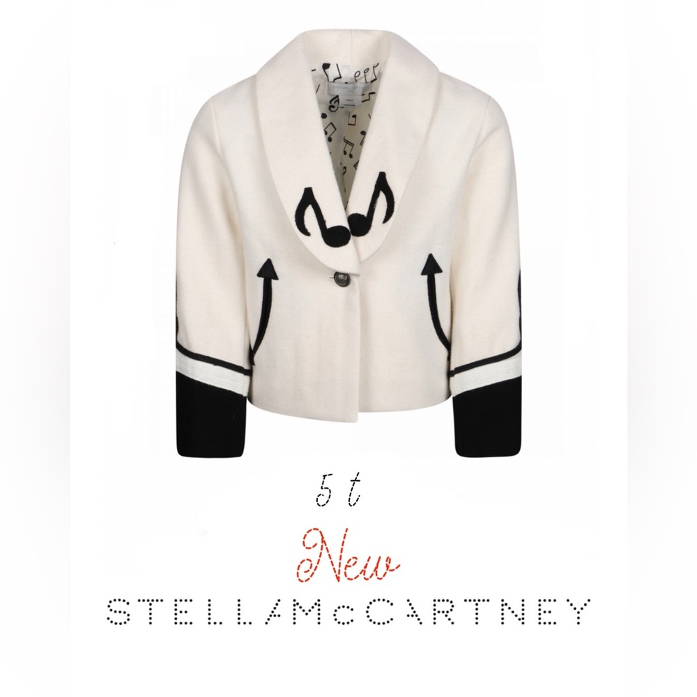 STELLA MCCARTNEY NEW sz 5 Musical Note Blazer in Off-White wool military jacket